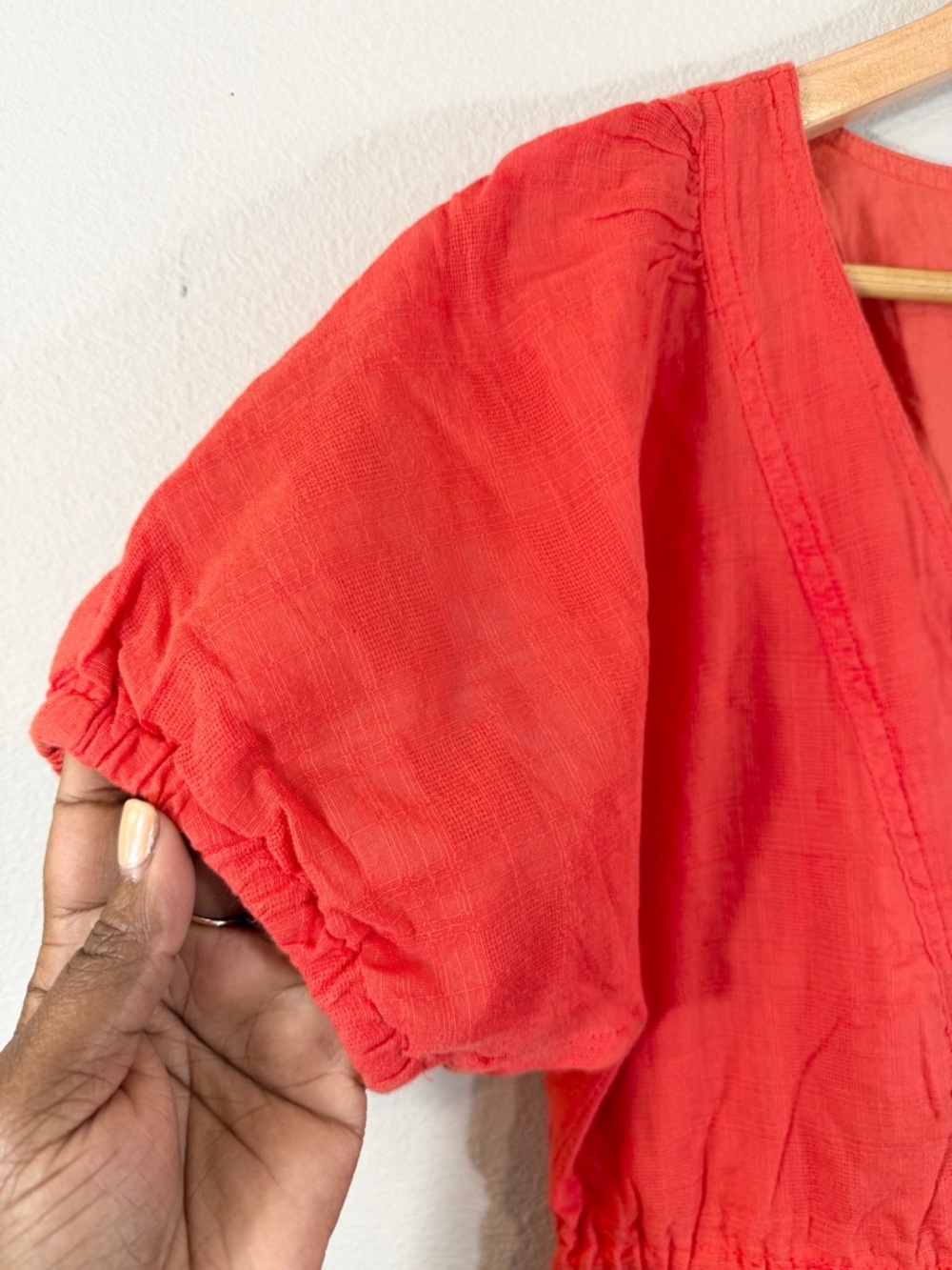J. Crew Coral Cotton Drawstring Dress Size 4 Short Sleeve Spring Summer Preppy - Picture 5 of 8